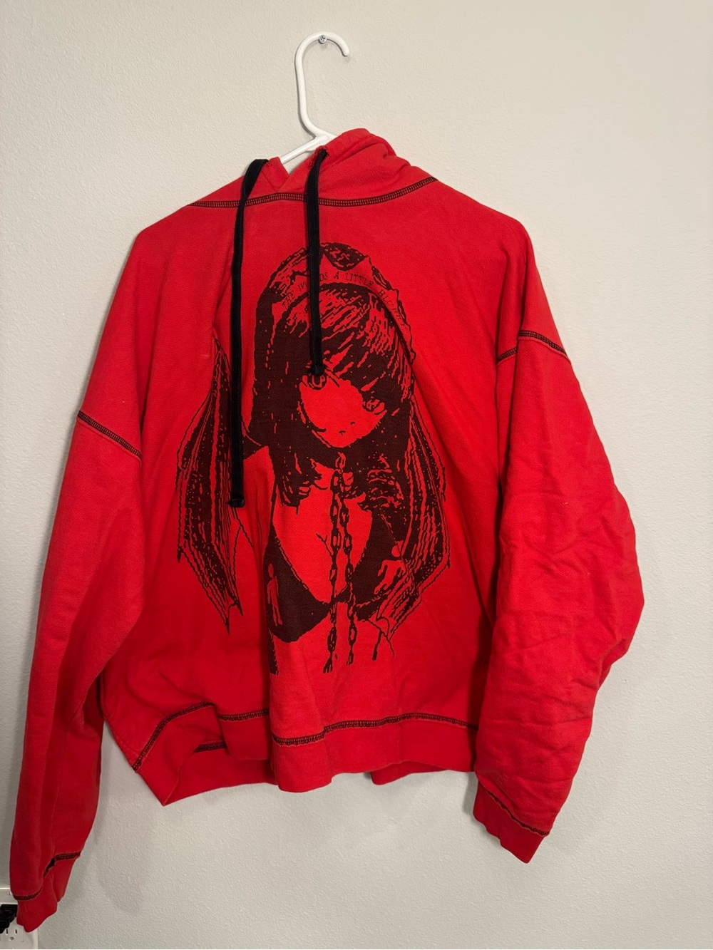 Red Graphic Hoodie Sweatshirt